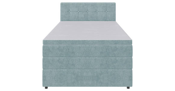 BOXSPRINGBETT 120/200 cm  in Hellblau  - Schwarz/Hellblau, KONVENTIONELL, Kunststoff/Textil (120/200cm) - Carryhome