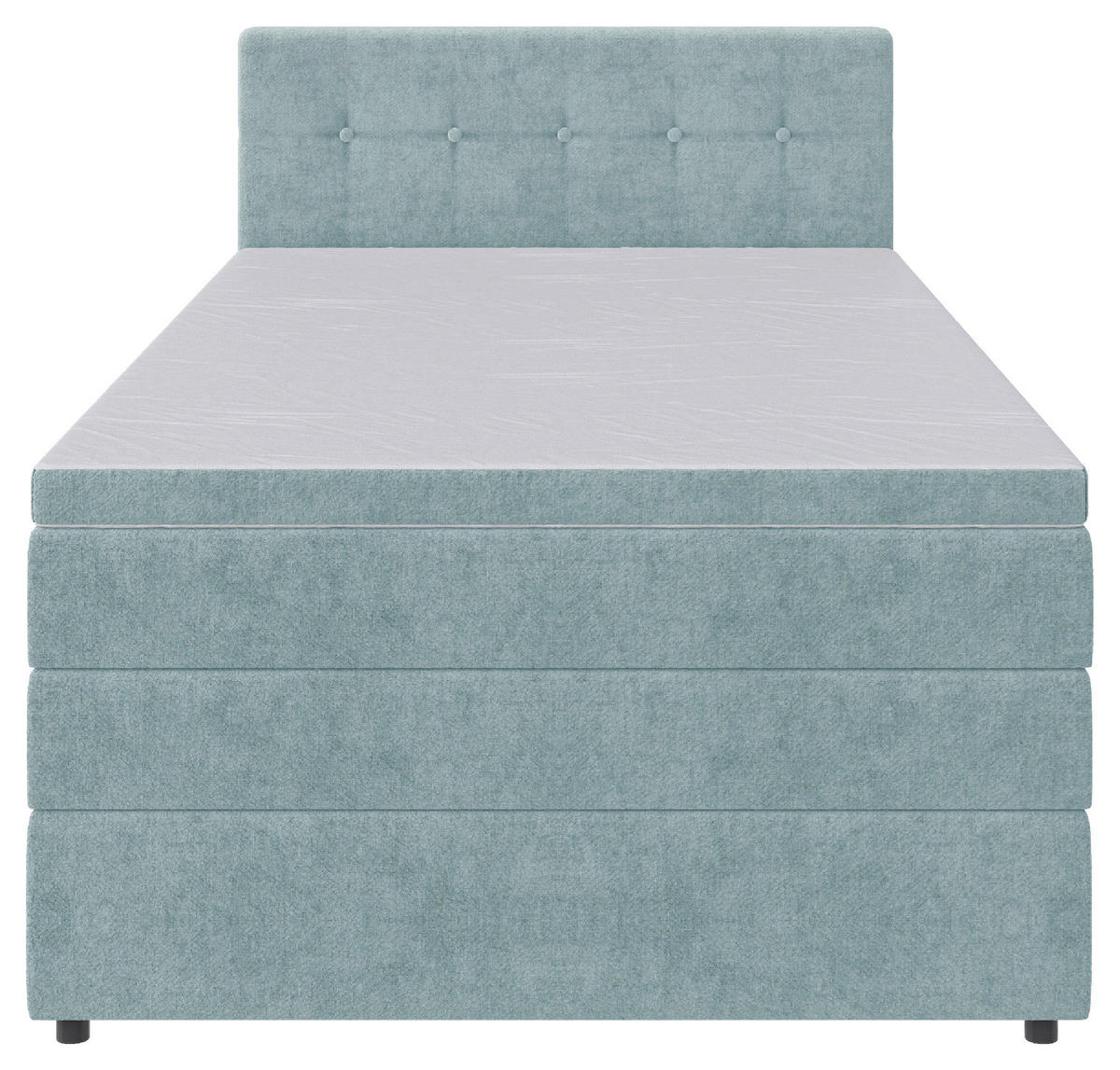 BOXSPRINGBETT 120/200 cm  in Hellblau  - Schwarz/Hellblau, KONVENTIONELL, Kunststoff/Textil (120/200cm) - Carryhome