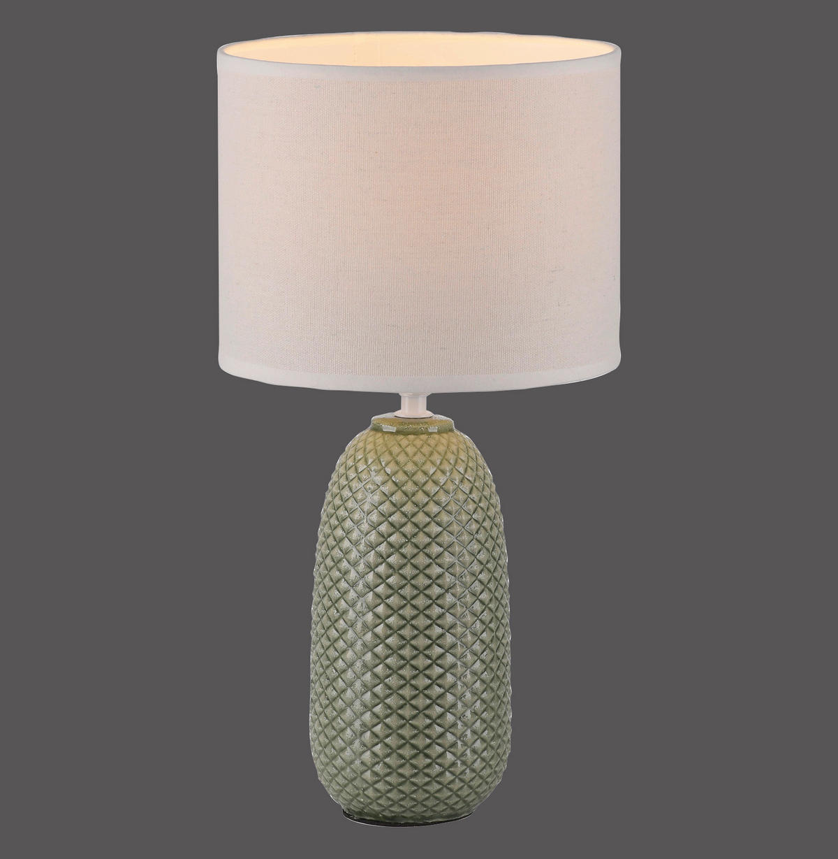 TISCHLEUCHTE PINE 20/20/38 cm  - Weiß/Grün, Design, Glas/Kunststoff (20/20/38cm)