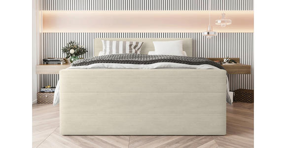 BOXSPRINGBETT 180/200 cm  in Beige  - Beige/Schwarz, KONVENTIONELL, Textil/Metall (180/200cm) - Carryhome