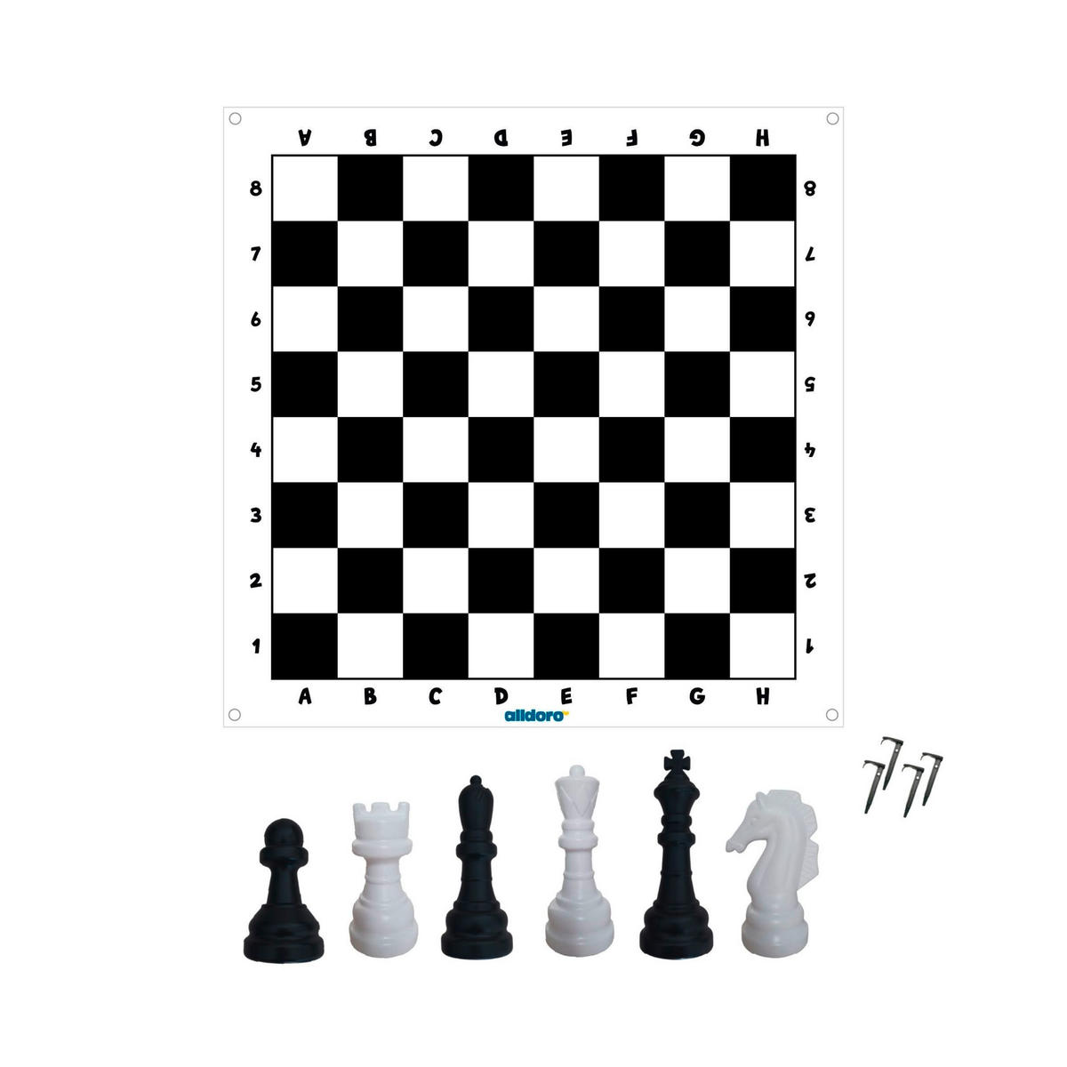 OUTDOORSPIEL XXL Schach 160/160 cm Schwarz, Weiß  - Schwarz/Weiß, Basics, Kunststoff/Textil (160/160cm) - alldoro