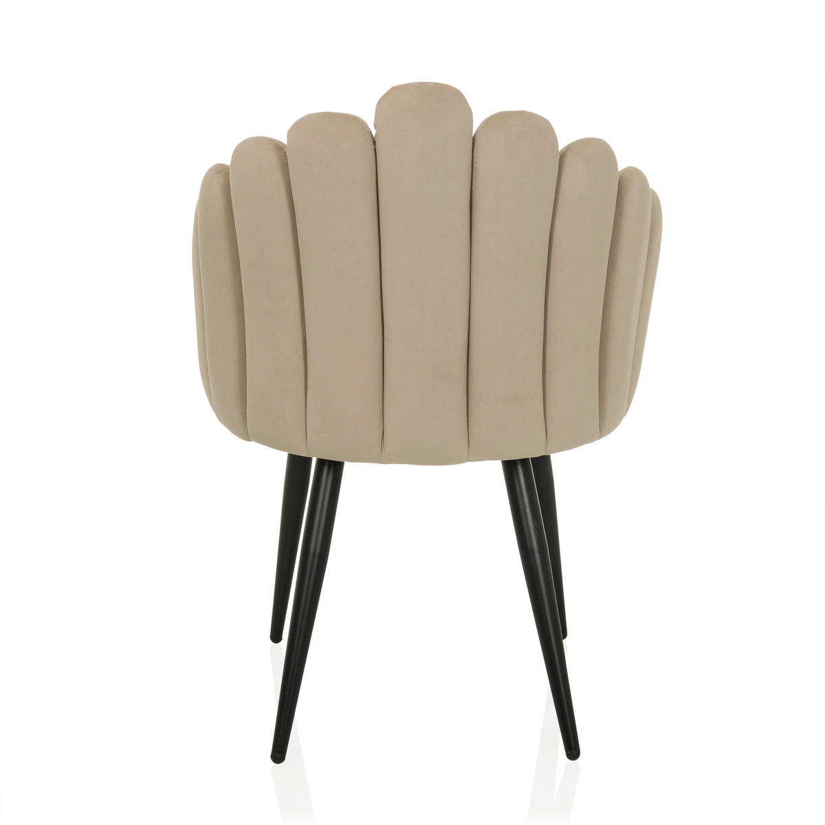 STOL MED ARMSTÖD sammet  - beige/svart, Modern, metall/textil (63/84/56cm) - MID.YOU