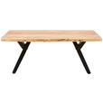 COUCHTISCH Akazie massiv 115/70/45 cm rechteckig Akaziefarben  - Schwarz/Akaziefarben, LIFESTYLE, Holz/Metall (115/70/45cm) - Landscape
