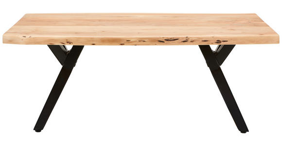 COUCHTISCH Akazie massiv 115/70/45 cm rechteckig Akaziefarben  - Schwarz/Akaziefarben, LIFESTYLE, Holz/Metall (115/70/45cm) - Landscape