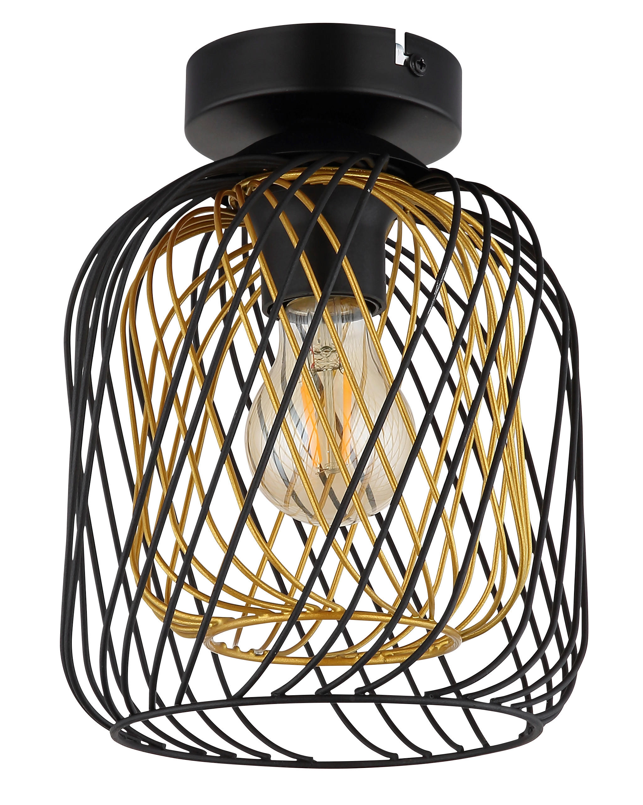 DECKENLEUCHTE  18/24,5 cm    - Goldfarben/Schwarz, Basics, Metall (18/24,5cm) - Globo