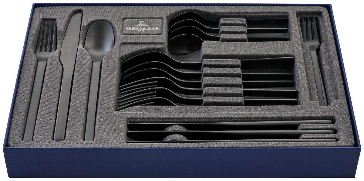 BESTECKSET MANUFACTURE ROCK  20-teilig  - Schwarz, Design, Metall - Villeroy & Boch