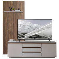 WOHNWAND  Nussbaumfarben, Kaschmir 214/232/45 cm  - Kaschmir/Nussbaumfarben, Design, Holzwerkstoff (214/232/45cm) - Stylife