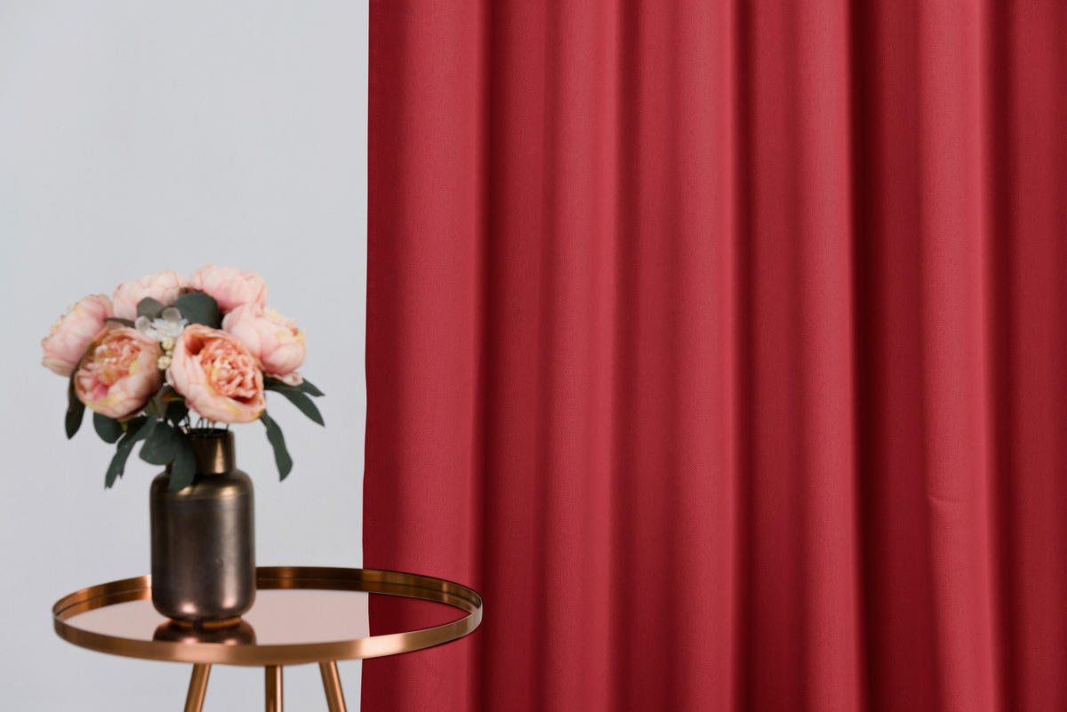 Material Perdele Și Draperii obscuritate  - roșu închis, Basics, textil (45/280cm)
