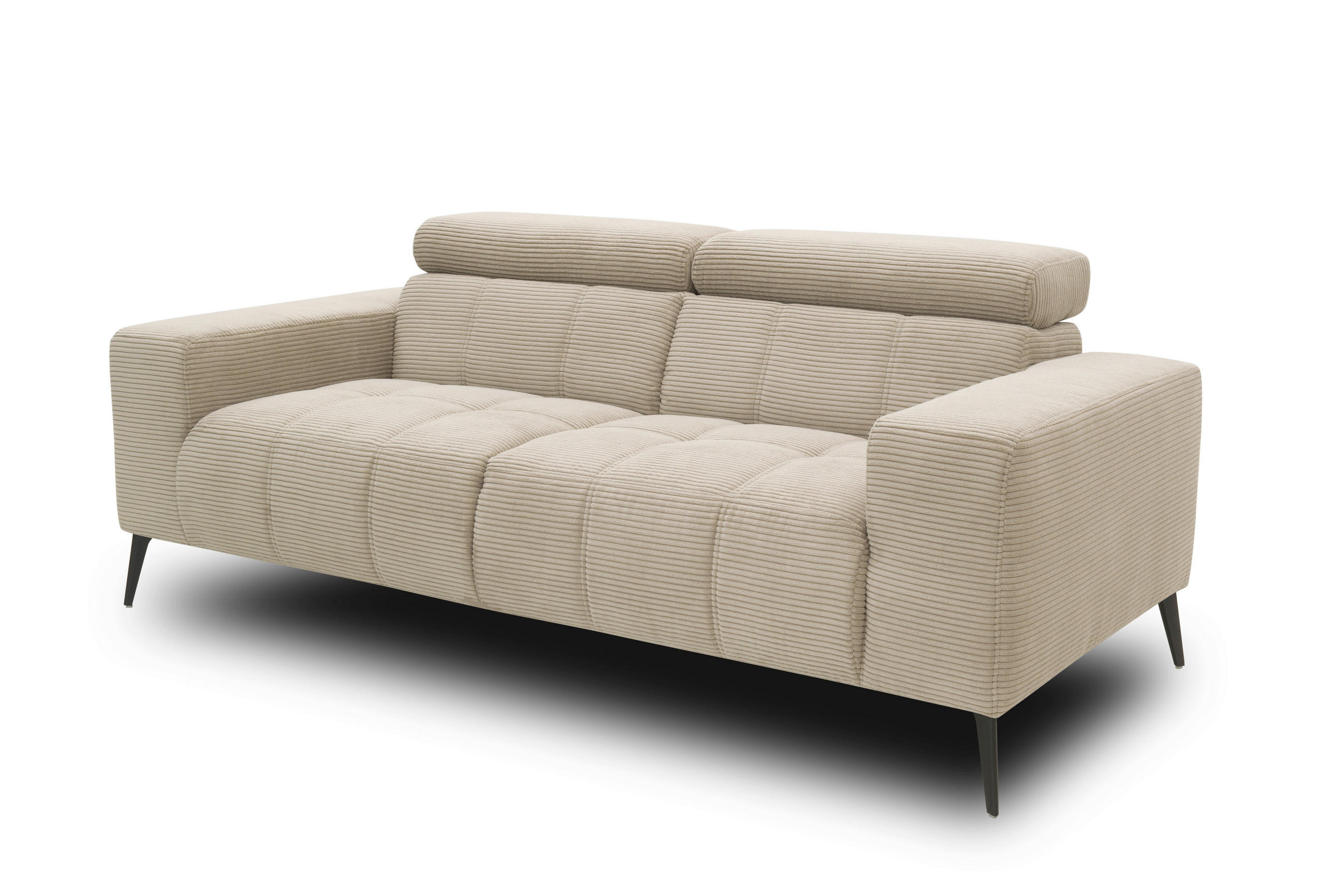 2-SITZER-SOFA TRENTO Mikrofaser Taupe  - Taupe/Dunkelgrau, MODERN, Textil/Metall (208/79/104cm) - MID.YOU