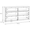 KOMMODE , 155/83/42 cm, 6 Schublade(n)  - Sandfarben/Silberfarben, Trend, Holzwerkstoff/Kunststoff (155/83/42cm) - Carryhome