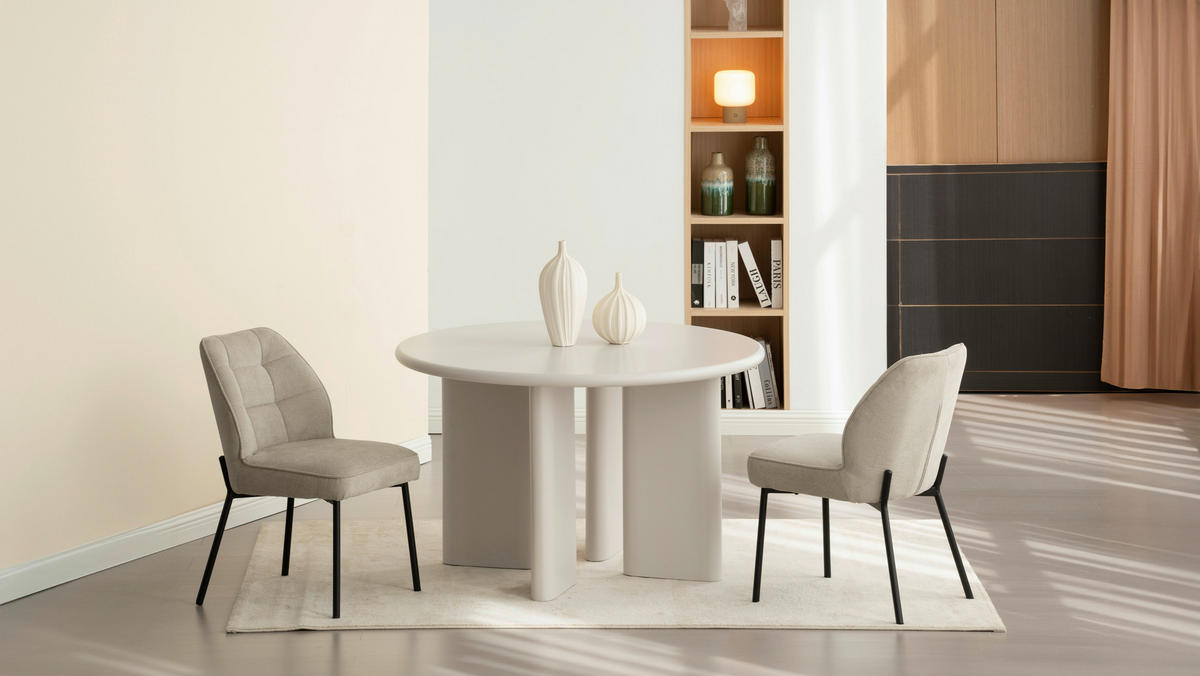 ESSTISCH in Holzwerkstoff  - Beige, MODERN, Holzwerkstoff (120/75/120cm) - MID.YOU