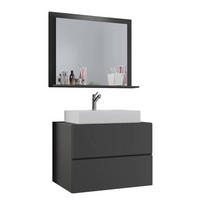 BADEZIMMER 3-teilig  in 80 cm  - Anthrazit/Weiß, MODERN, Glas/Keramik (80cm) - MID.YOU