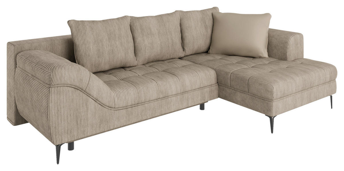 ECKSOFA Taupe  - Taupe/Creme, Design, Textil (177/276cm) - MID.YOU