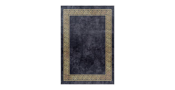FLACHWEBETEPPICH 120/170 cm Fiesta Schwarz, Goldfarben - Goldfarben/Schwarz, Design, Leder/Textil (120/170cm) - Novel
