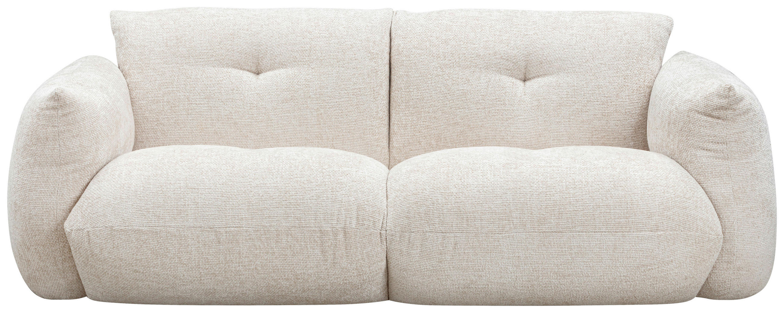 BIGSOFA Struktur Creme - Creme/Schwarz, Design, Holz/Kunststoff (210/102/79cm) - home24
