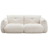 BIGSOFA Struktur Creme  - Creme/Schwarz, Design, Holz/Kunststoff (210/102/79cm) - home24