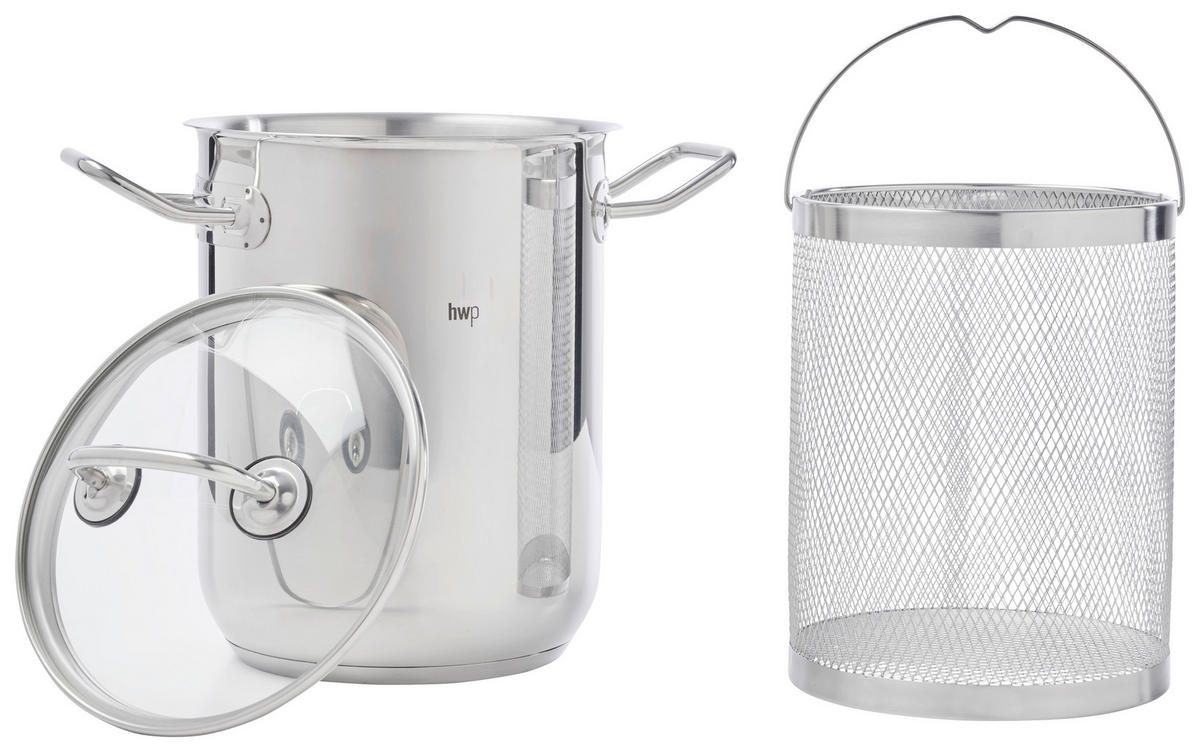 SPARGELTOPF 3,5 l  - Klar/Edelstahlfarben, Basics, Glas/Metall (16/12cm) - Homeware Profession.