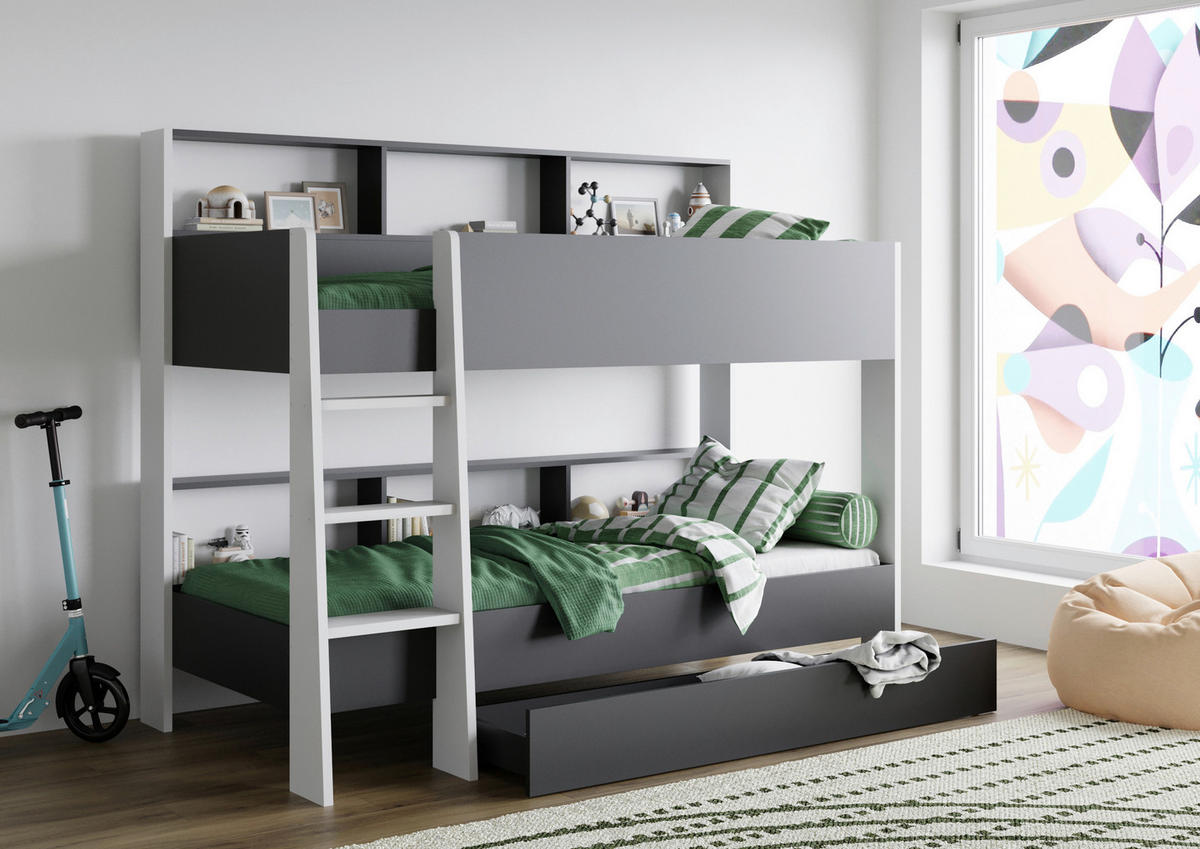 BETTKASTEN 165/14/62 cm Anthrazit  - Anthrazit, KONVENTIONELL, Holzwerkstoff (165/14/62cm) - MID.YOU