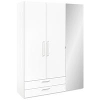 KLEIDERSCHRANK in Weiss  - Weiss/Edelstahlfarben, Design, Glas/Holzwerkstoff (151,3/213,6/59,3cm) - Cantus
