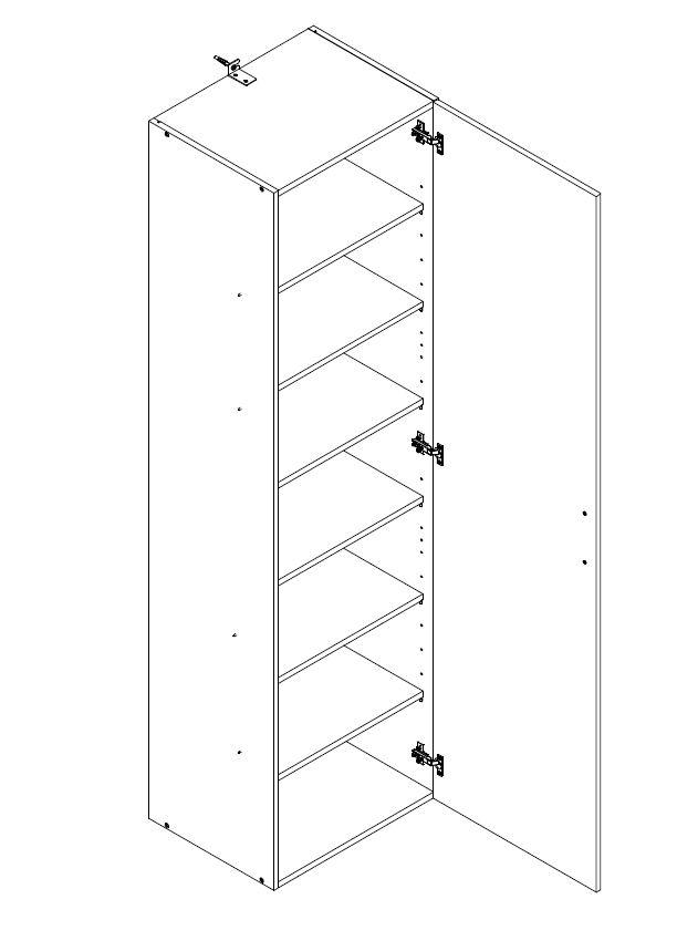 MEHRZWECKSCHRANK 45/185/40 cm  - Alufarben/Weiß, Basics, Holz/Holzwerkstoff (45/185/40cm) - Xora