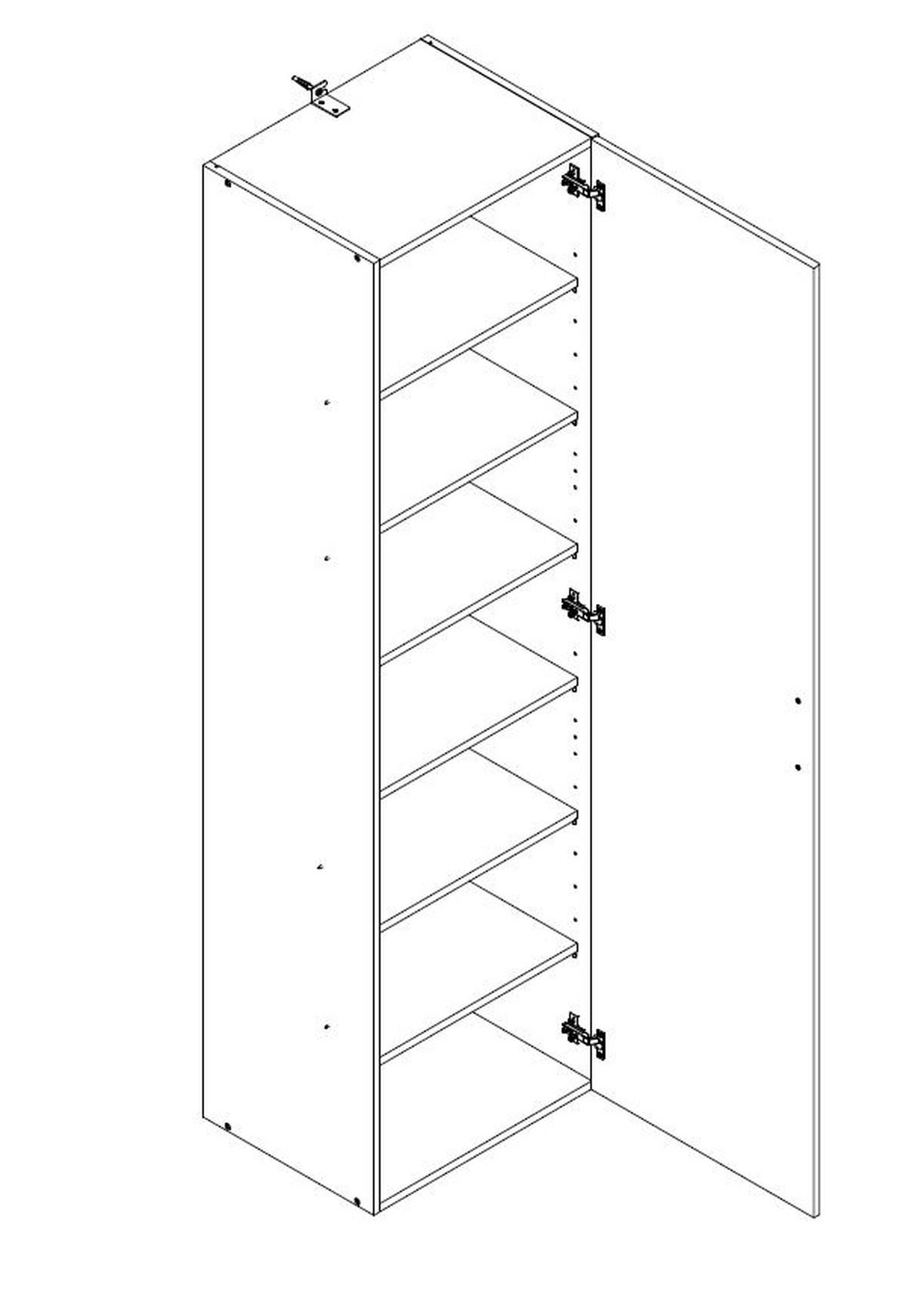 MEHRZWECKSCHRANK 45/185/40 cm  in Weiß  - Alufarben/Weiß, Basics, Holz/Holzwerkstoff (45/185/40cm) - Xora
