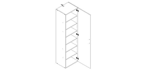 SCHRANK in Eichefarben - Eichefarben/Alufarben, KONVENTIONELL, Holzwerkstoff/Kunststoff (40/185/40cm) - Xora