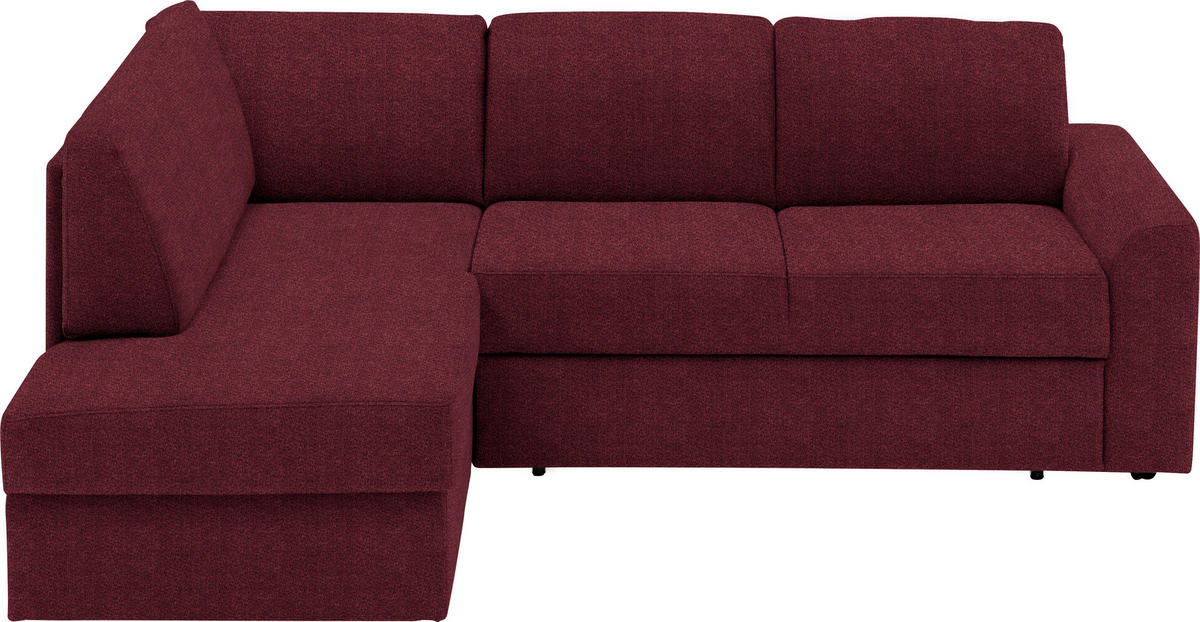 ECKSOFA in Webstoff Rot  - Rot/Schwarz, Konventionell, Kunststoff/Textil (165/224cm) - Xora