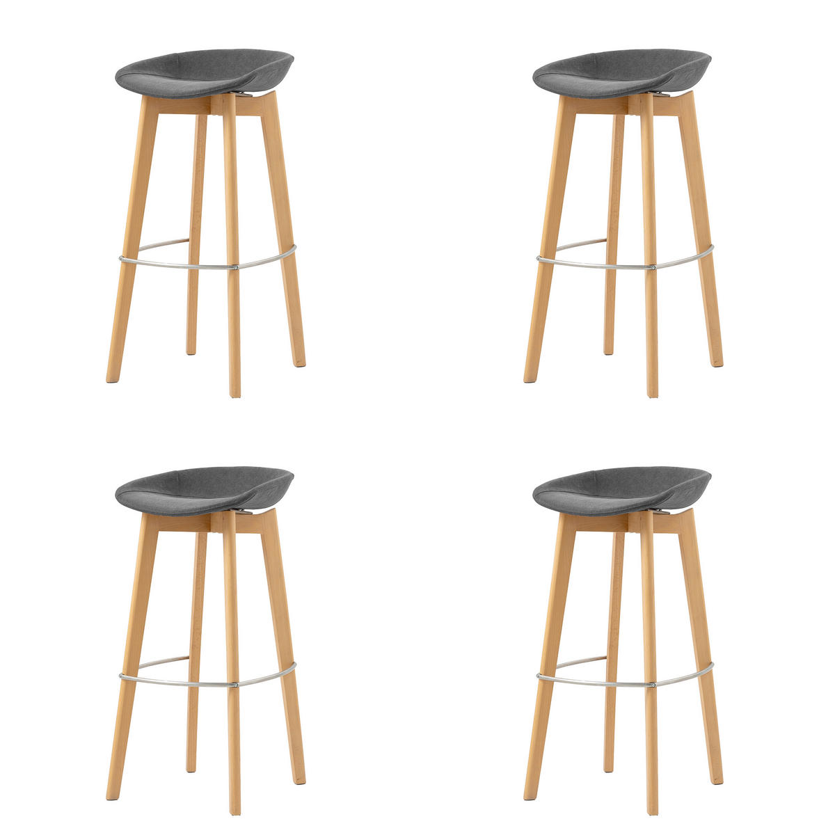 BARHOCKER-SET in Dunkelgrau  - Dunkelgrau, MODERN, Holz/Metall (44,5/90/46cm) - MID.YOU