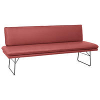 SITZBANK in Metall, Textil Rot, Schwarz  - Rot/Schwarz, Design, Textil/Metall (195/87/65cm) - Dieter Knoll