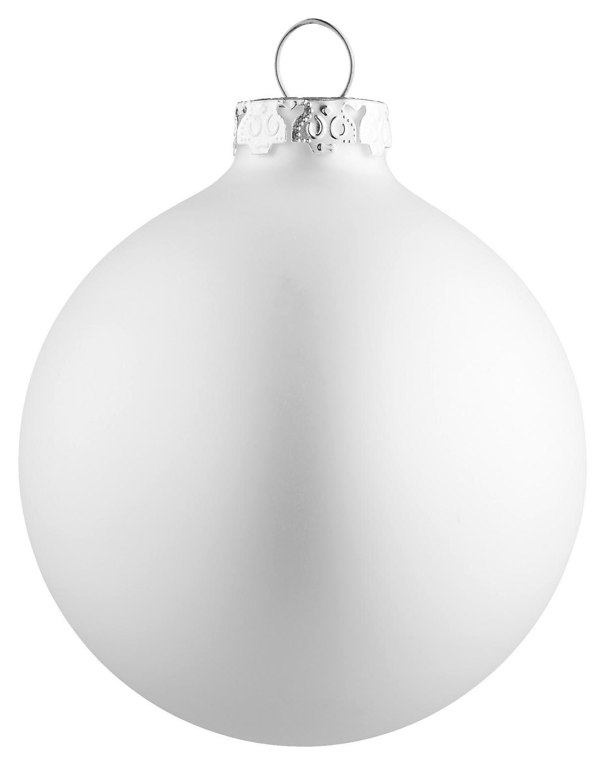 CHRISTBAUMKUGEL-SET 8 cm 12-teilig  - Silberfarben/Weiß, Basics, Glas (8cm) - X-Mas
