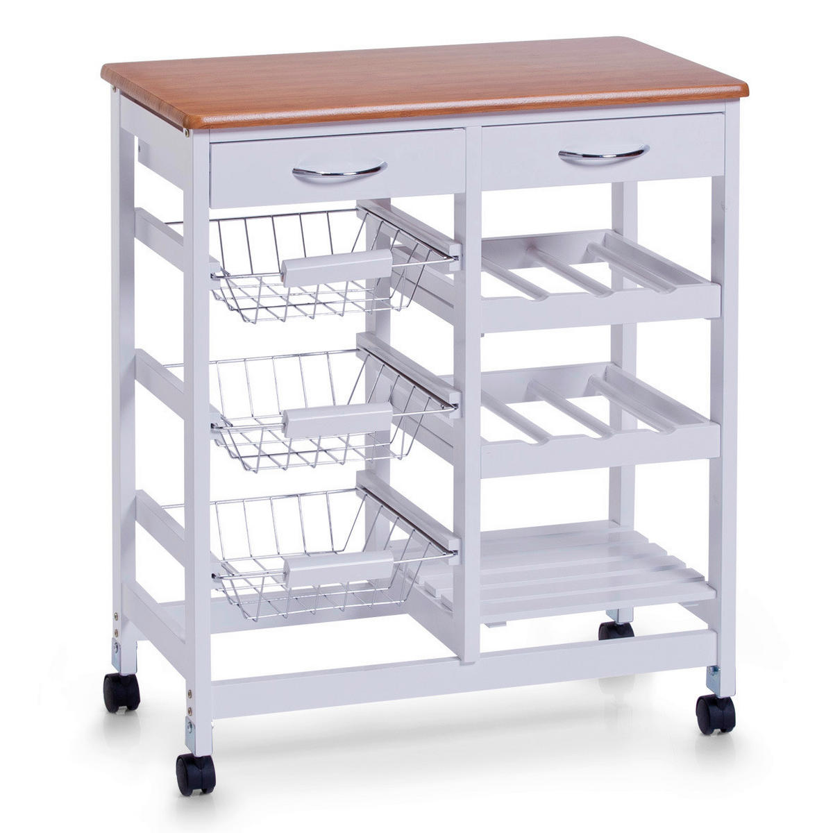 SERVIERWAGEN Weiß  - Weiß, Basics, Holzwerkstoff (66/36/76cm) - Zeller Present