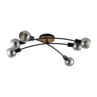 Plafonieră    84/72/18 cm  - culoare lemn frasin/negru, Basics, sticlă/metal (84/72/18cm) - Novel