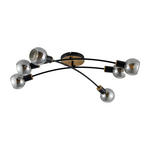DECKENLEUCHTE Merope 84/72/18 cm  - Eschefarben/Schwarz, Basics, Glas/Metall (84/72/18cm) - Novel