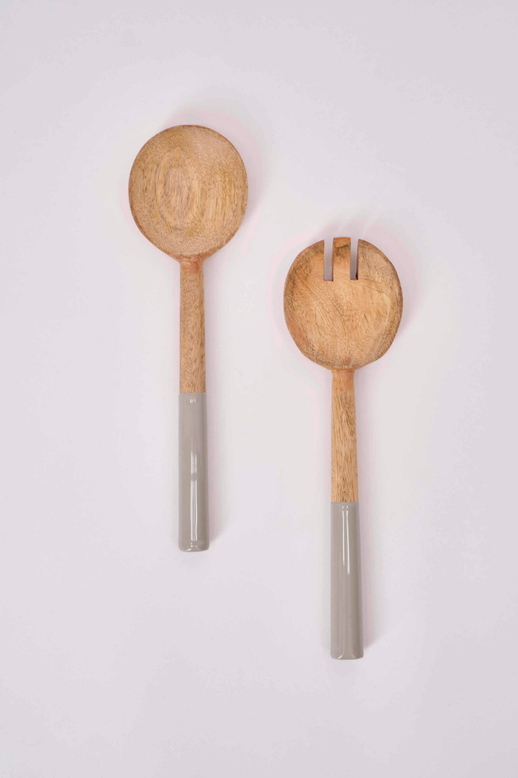 SALLADSBESTICK - greige, Basics, trä/sten (7,5/27,5cm) - FYNCH-HATTON