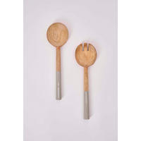 SALATBESTECK - Greige, Basics, Holz/Stein (7,5/27,5cm) - FYNCH-HATTON