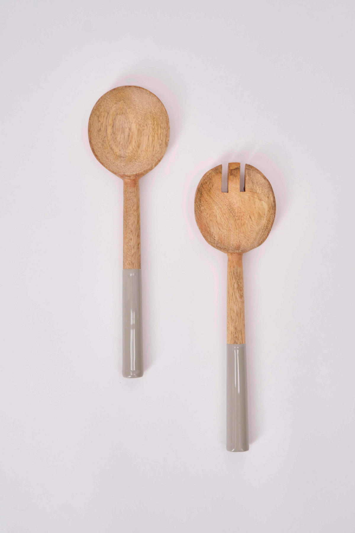 SALATBESTECK - Greige, Basics, Holz/Stein (7,5/27,5cm) - FYNCH-HATTON