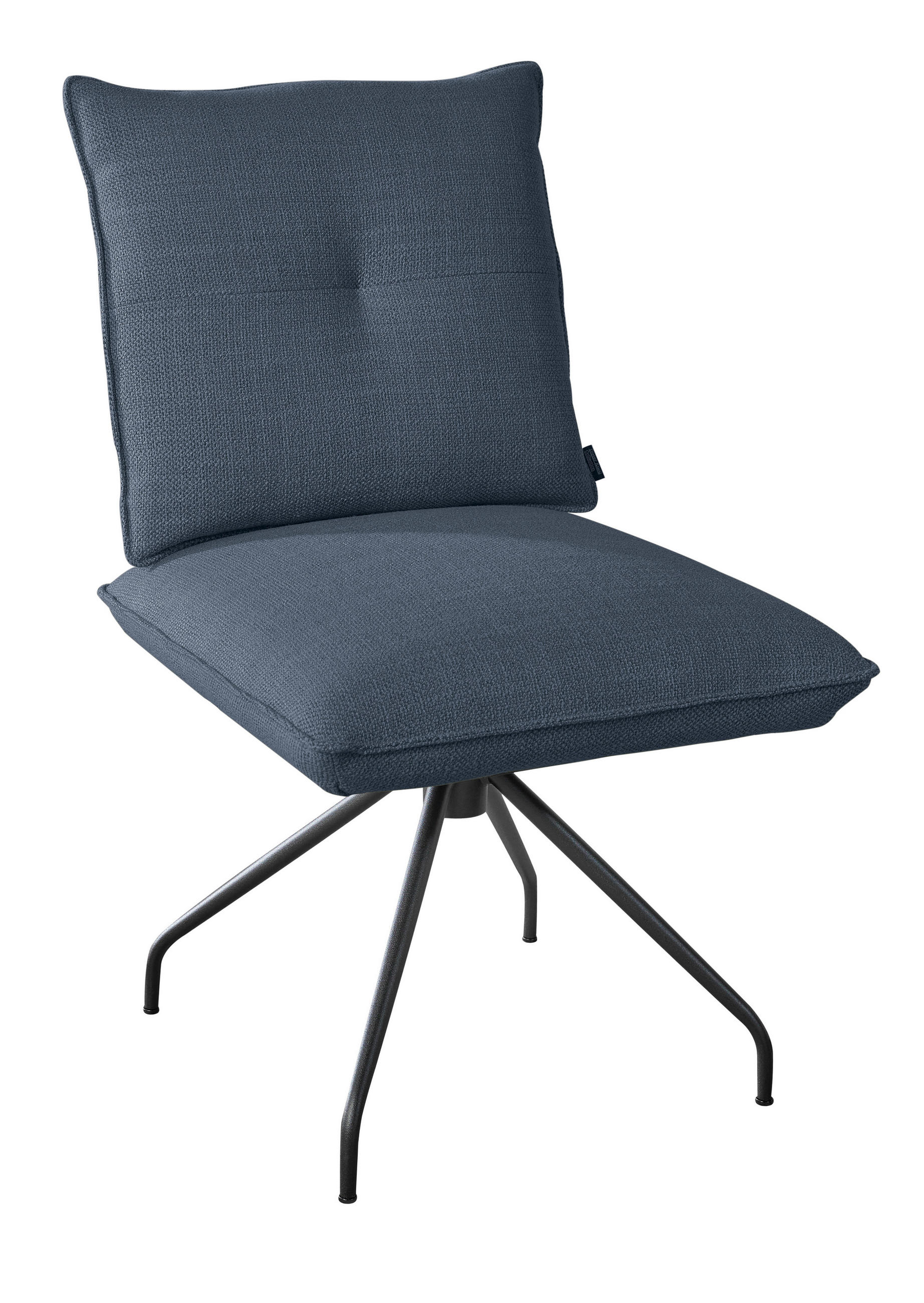 STUHL - Schwarz/Dunkelblau, Design, Textil/Metall (50/90/70cm) - Dieter Knoll