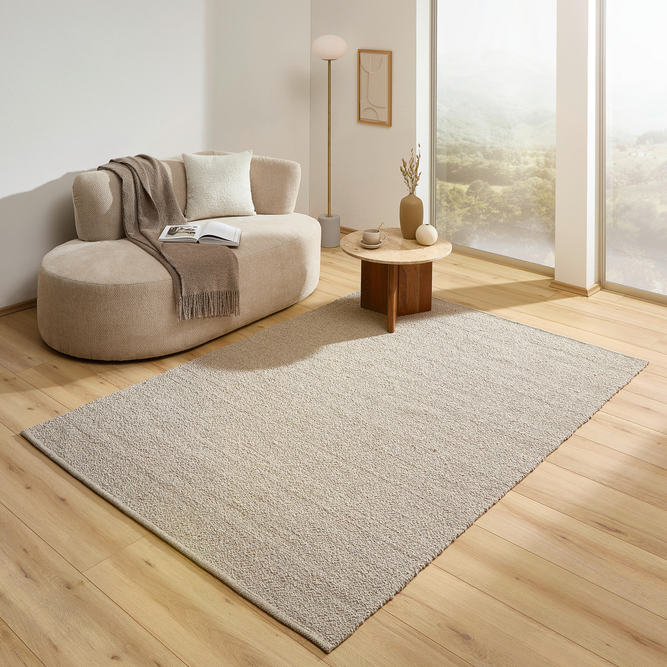 HANDWEBTEPPICH 160/230 cm Taupe  - Taupe, Natur, Textil (160/230cm) - Linea Natura
