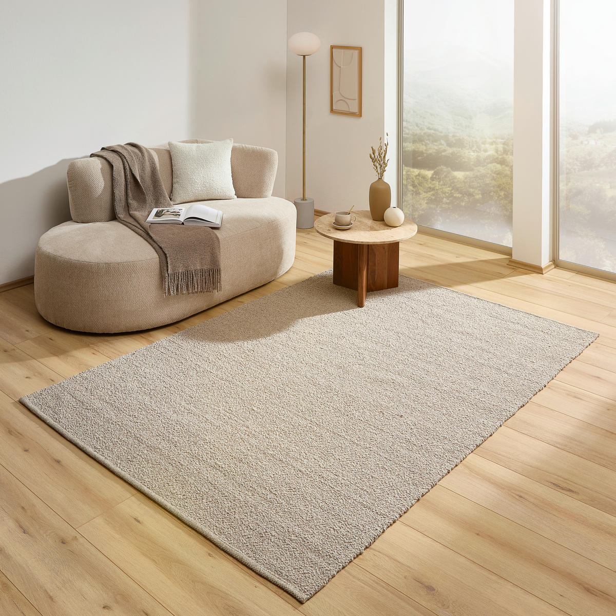 HANDWEBTEPPICH 160/230 cm Taupe  - Taupe, Natur, Textil (160/230cm) - Linea Natura