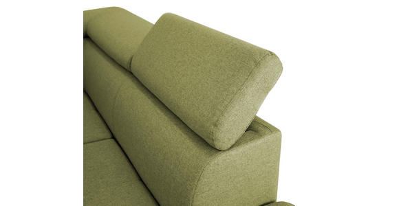 ECKSOFA in Webstoff Grün  - Silberfarben/Grün, Design, Textil/Metall (257/226cm) - Xora