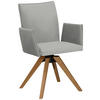 ARMLEHNSTUHL in Holz, Textil Creme, Eichefarben  - Eichefarben/Creme, KONVENTIONELL, Holz/Textil (64/91/61cm) - Moderano
