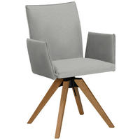 ARMLEHNSTUHL  in Samt  - Eichefarben/Creme, Konventionell, Holz/Textil (64/91/61cm) - Moderano