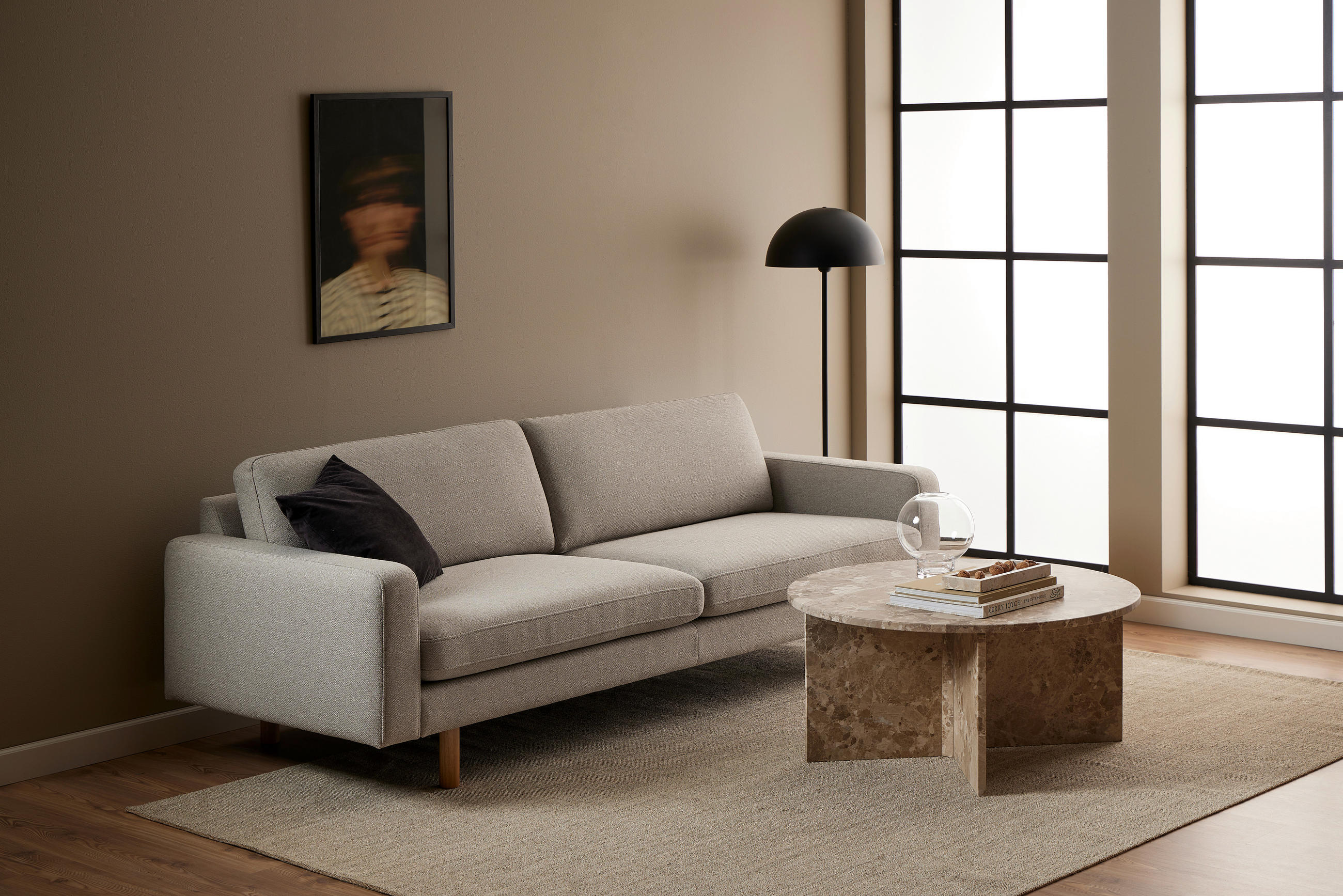 COUCHTISCH in Stein 90/90/42 cm  - Braun, Design, Stein (90/90/42cm) - MID.YOU