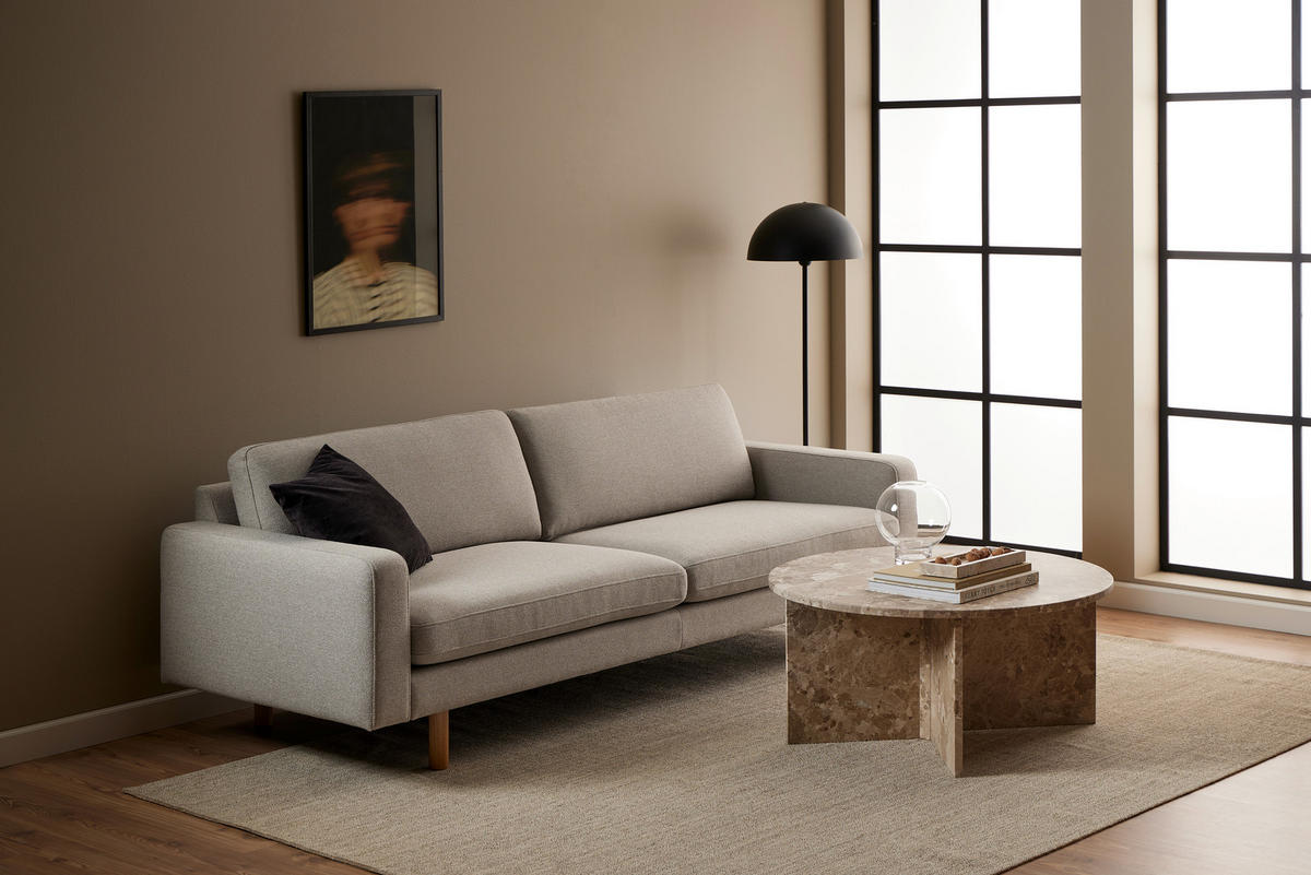 COUCHTISCH in Stein 90/90/42 cm  - Braun, Design, Stein (90/90/42cm) - MID.YOU
