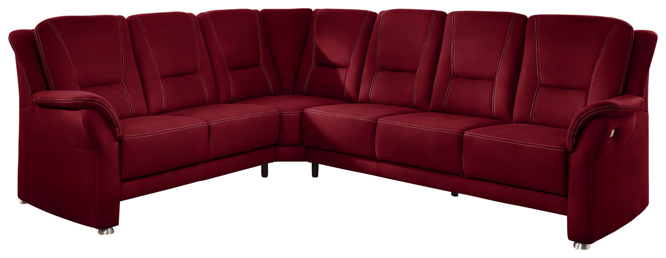 ECKSOFA in Mikrofaser Hellrot  - Hellrot/Beige, Konventionell, Textil/Metall (223/275cm) - Beldomo Comfort