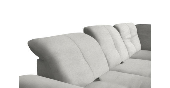 ECKSOFA in Flachgewebe Hellgrau 242/313 cm - Hellgrau/Schwarz, Design, Textil/Metall (242/313cm) - Xora