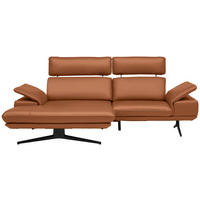 ECKSOFA Echtleder Cognac  - Cognac/Beige, Design, Leder/Metall (152/239cm) - Koinor