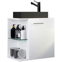 WASCHTISCHKOMBI 52 cm  - Silberfarben/Schwarz, MODERN, Glas/Keramik (52cm) - MID.YOU