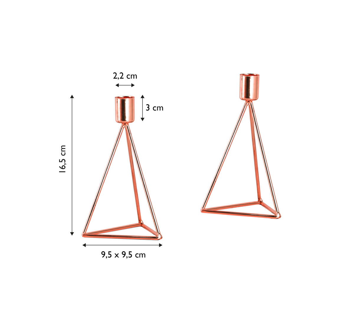 KERZENHALTER-SET - Kupferfarben, Basics, Metall (9,5/16,5cm) - Echtwerk