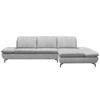 ECKSOFA Hellgrau Flachgewebe  - Hellgrau/Schwarz, Design, Textil/Metall (315/200cm) - Chilliano